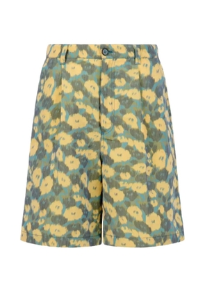 Marni floral pleated shorts - Yellow