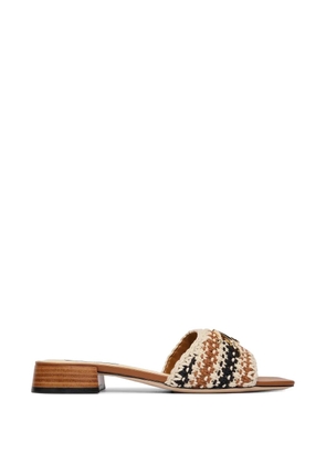 Karl Lagerfeld crochet detail slides - Neutrals