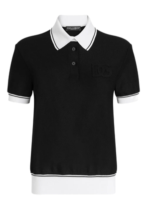 Dolce & Gabbana embrodiered-logo polo top - Black