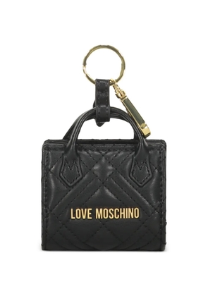 Love Moschino quilted-bag keyring - Black