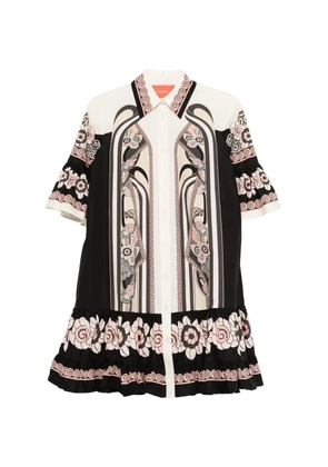 La DoubleJ floral-print ruffled mini dress - Black