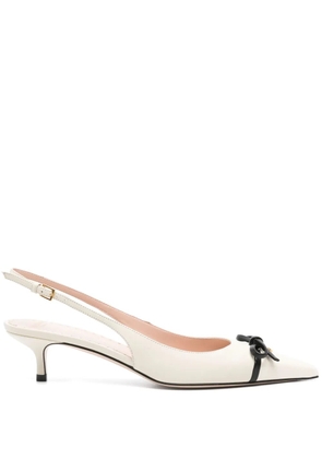 Valentino Garavani 45mm bow-embellished slingback pumps - White