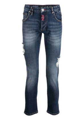 Philipp Plein dark-wash logo-plaque jeans - Blue