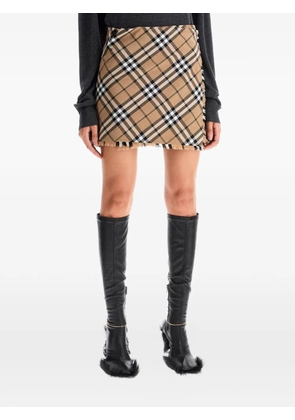 Burberry EMBROIDERED POLYESTER BLEND MINI SKIRT - Neutrals