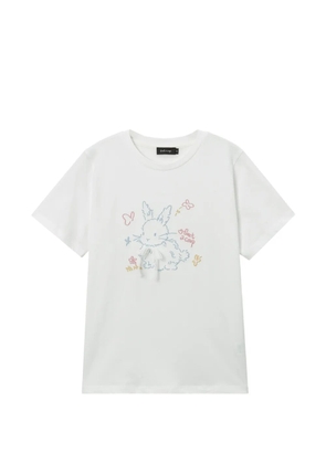 tout a coup embroidered-graphic T-shirt - White