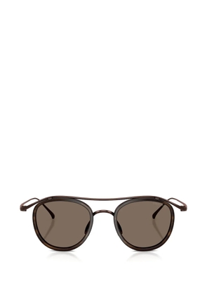 Giorgio Armani round top bar sunglasses - Brown