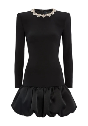 Jenny Packham Puff embellished-neck mini dress - Black