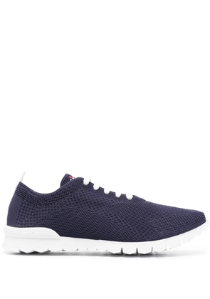 Kiton logo-embroidered knit sneakers - Blue