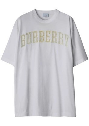 Burberry lace logo-detail cotton T-shirt - White