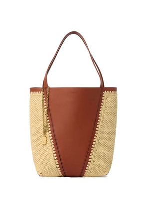 Chloé logo-detail charm-detail tote bag - Brown