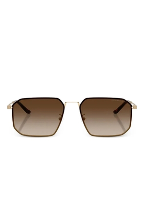 Emporio Armani geometric-frame sunglasses - Brown