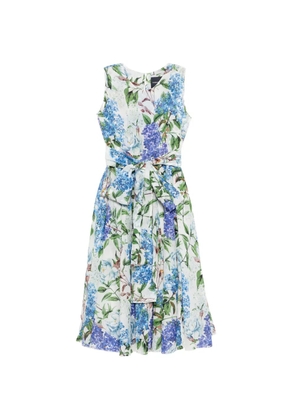 Samantha Sung Aster floral belt midi dress - White
