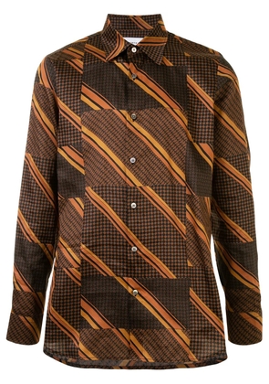 Ports V mixed-print long-sleeved shirt - Multicolour