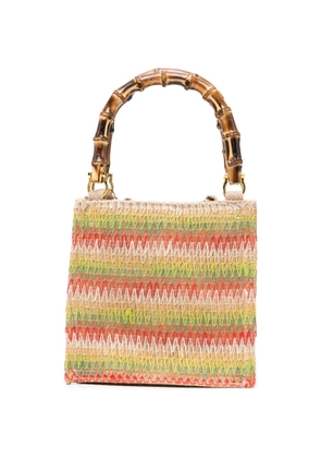 la milanesa small Begosf bamboo handle tote bag - Neutrals