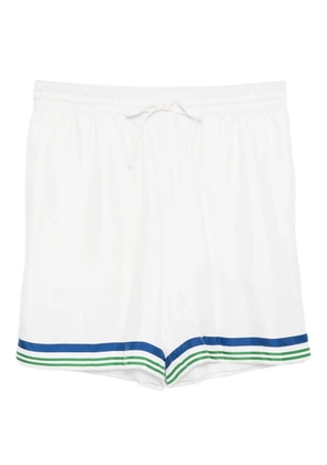 Casablanca Tennis Club Icon silk shorts - White