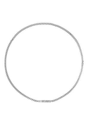 Burberry engraved-check chain necklace - Silver