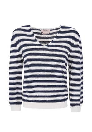 TWINSET striped V-neck knitwear - Blue