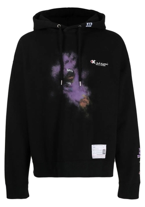 Maison MIHARA YASUHIRO embroidered-logo long-sleeve hoodie - Black