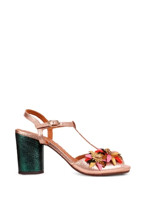 Chie Mihara floral appliqué sandals - Pink
