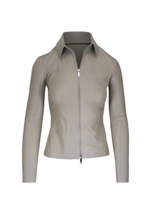 Jitrois Agatha zip-up leather shirt - Grey
