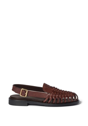 Miu Miu Leather slingback loafers - Brown