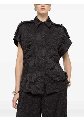 NISSA crinkle effect shirt - Black
