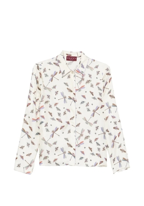 Gucci dragonfly-print shirt - Neutrals
