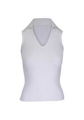 Agnona collar sleeveless top - White