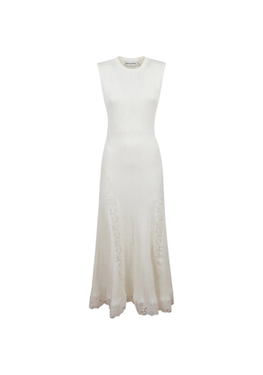 Self-Portrait lace-details midi dress - White