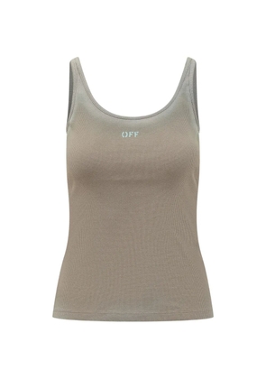 Off-White ribbed tank top - Neutrals