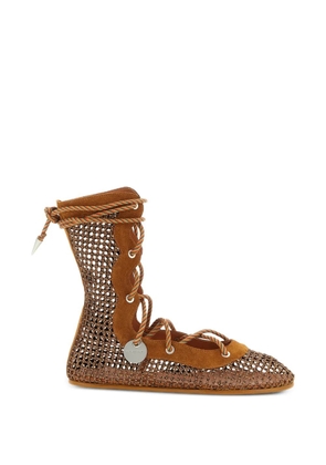 Kiko Kostadinov Reticella suede ankle boots - Brown