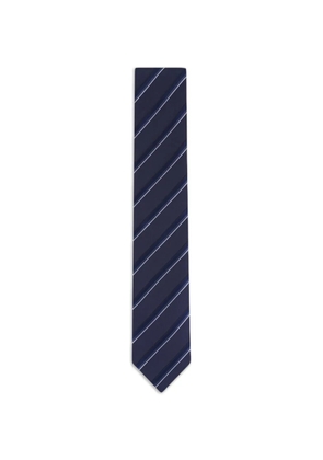 Canali striped silk tie - Blue