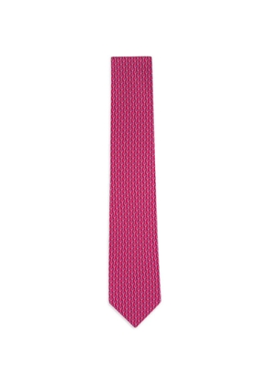 Ferragamo tennis-print silk tie - Red