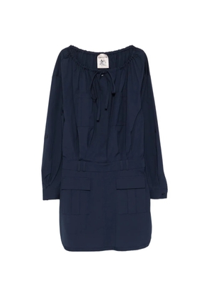 Semicouture Ricarda tie-neck mini dress - Blue