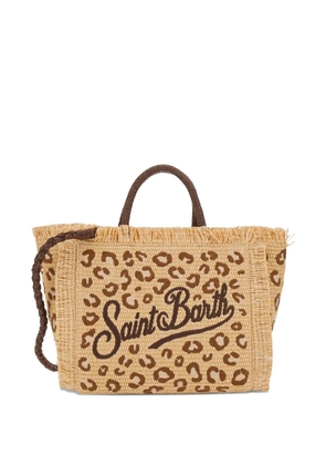 MC2 Saint Barth Kids Colette fringe animal-pattern tote bag - Neutrals