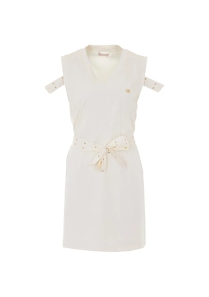 LIU JO logo-appliqué midi dress - Neutrals