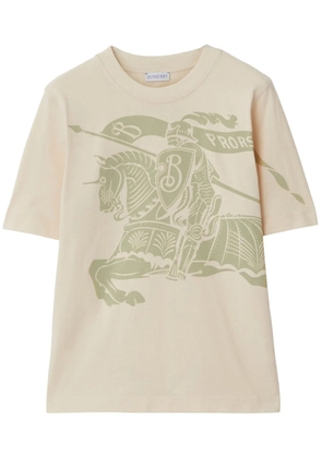 Burberry Equestrian Knight cotton T-shirt - Neutrals
