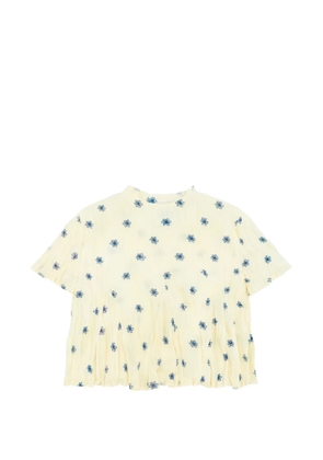 Gongdid Design cropped floral T-shirt - Neutrals