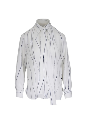 Kiton tie striped blouse - White