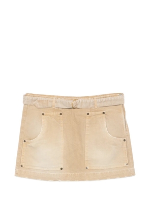 Semicouture belted mini skirt - Neutrals