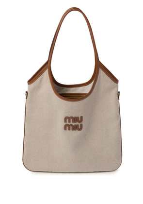Miu Miu Ivy canvas tote bag - Neutrals