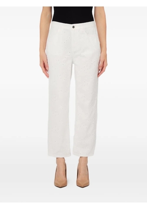 LIU JO embroidered trousers - White