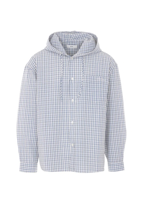 DUNST hooded check shirt jacket - Blue