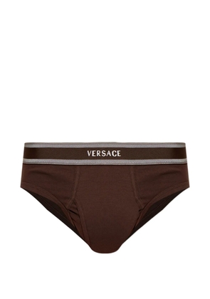 Versace logo waistband briefs - Brown