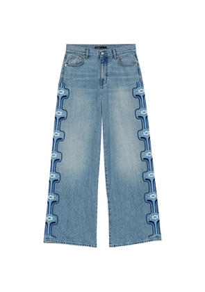Maje pattern straight-leg jeans - Blue