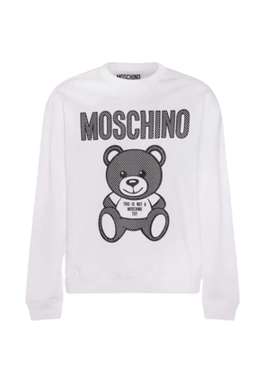 Moschino long-sleeve bear-detail sweatshirt - White
