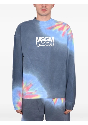 MSGM x Butter Studio tie-dye logo-detail sweatshirt - Blue