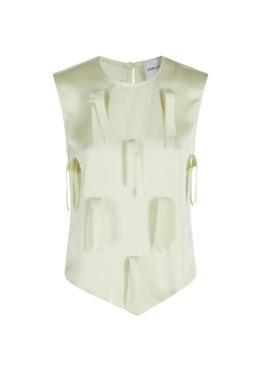 Isabelle Blanche bow-embellished top - Green