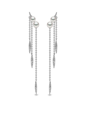Yoko London 18kt white gold Trend freshwater pearl and diamond earrings - Silver