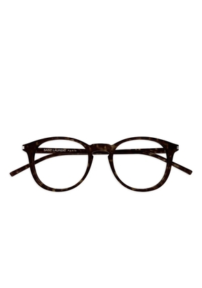 Saint Laurent Eyewear tortoiseshell round-frame glasses - Brown